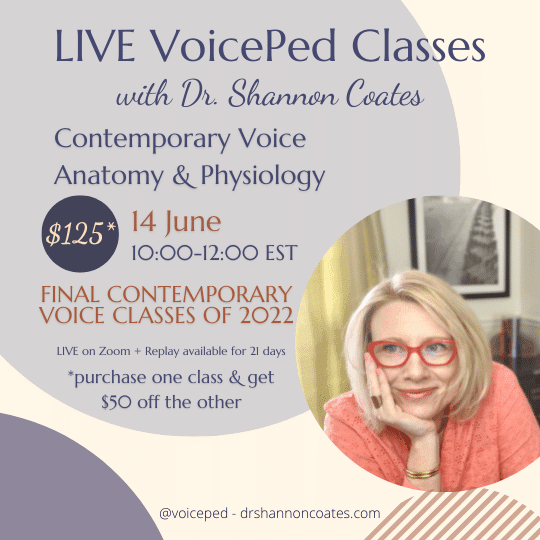 LIVE VoicePed Classes Contemporary Voice Anatomy and Physiology.
