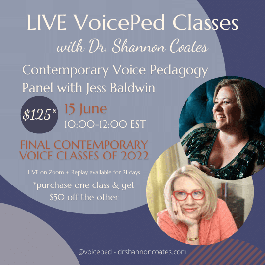 LIVE VoicePed Classes Contemporary Voice Pedagogy Panel Jess Baldwin.