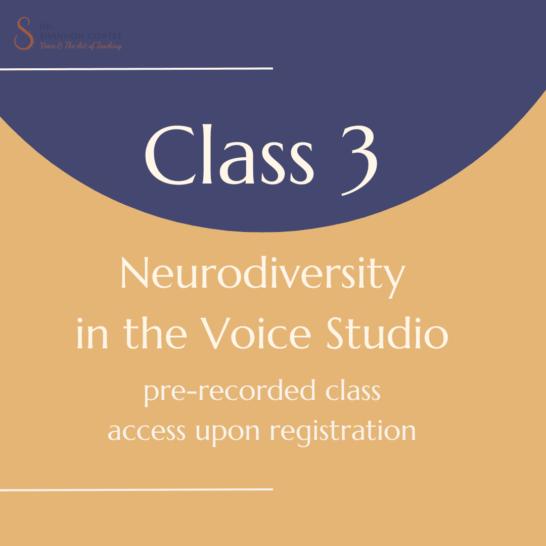 NDA class Neurodiversity in the Voice Studio